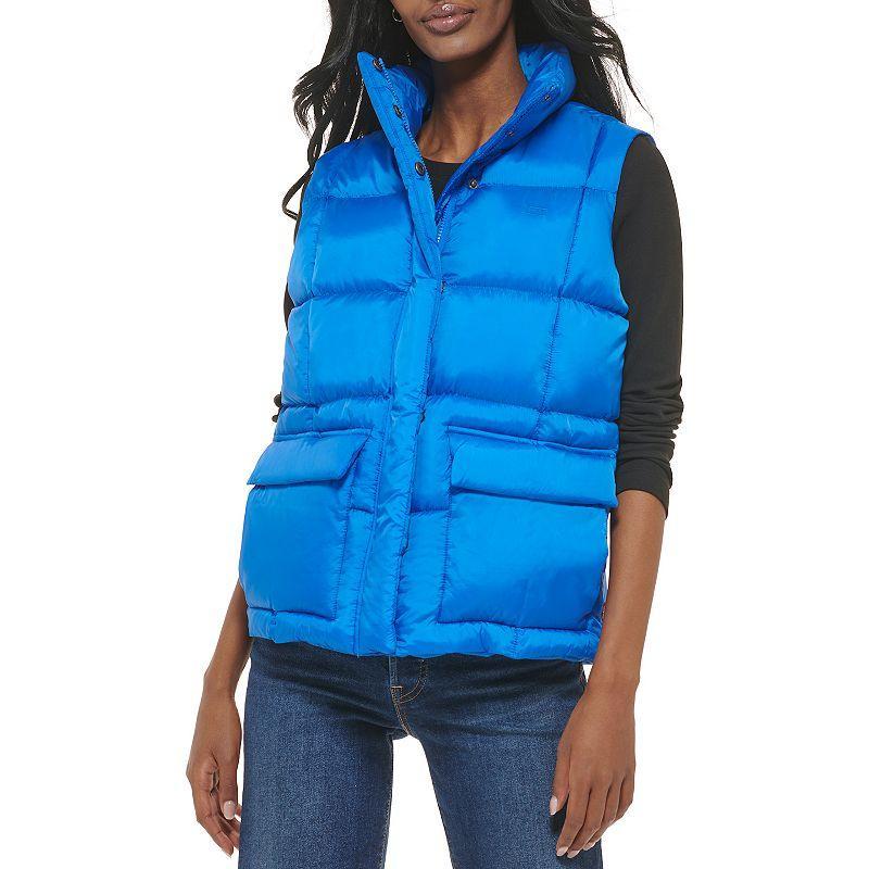 Womens Levis Box Quilted Puffer Vest Green Product Image