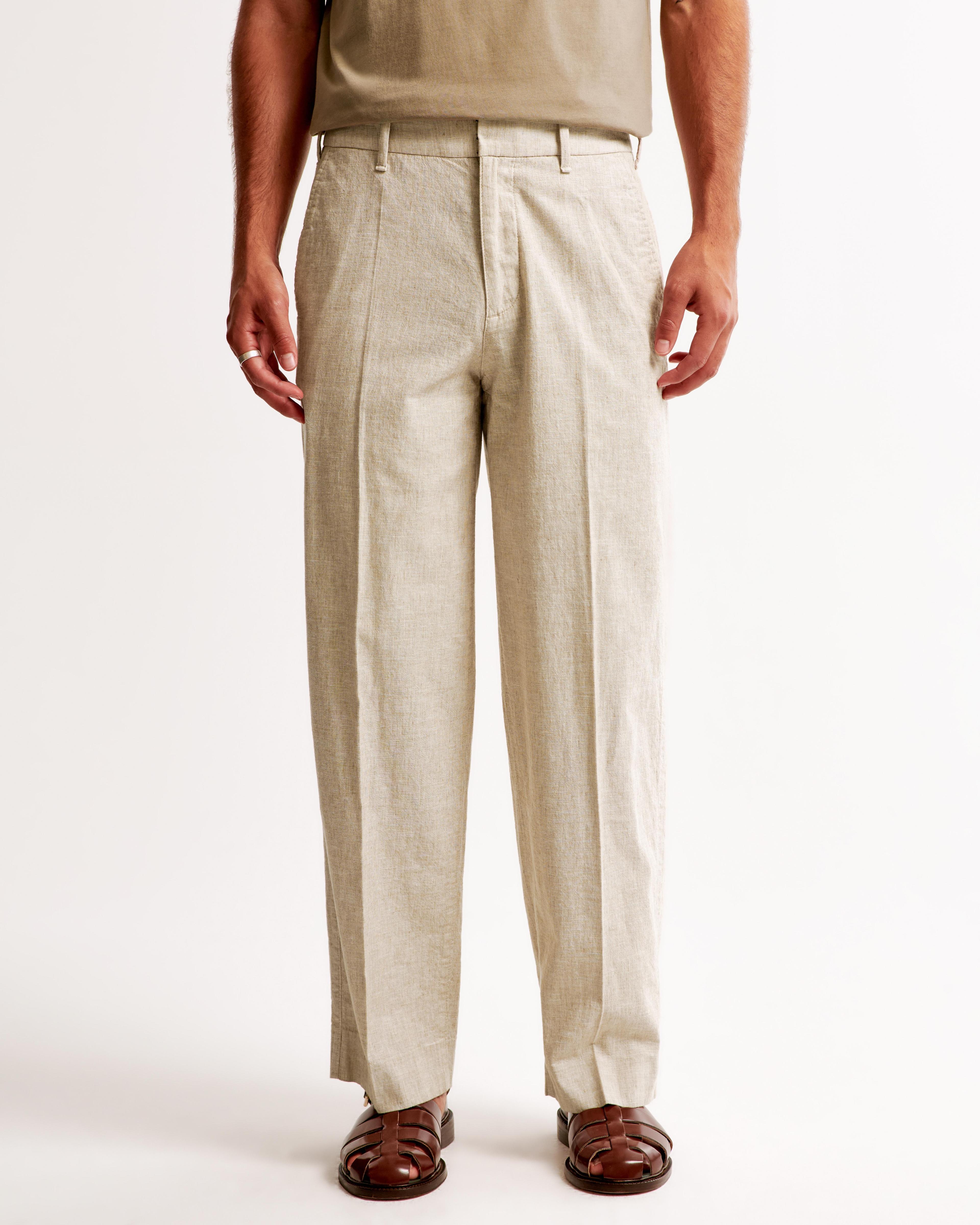 Baggy Linen-Blend Trouser Product Image