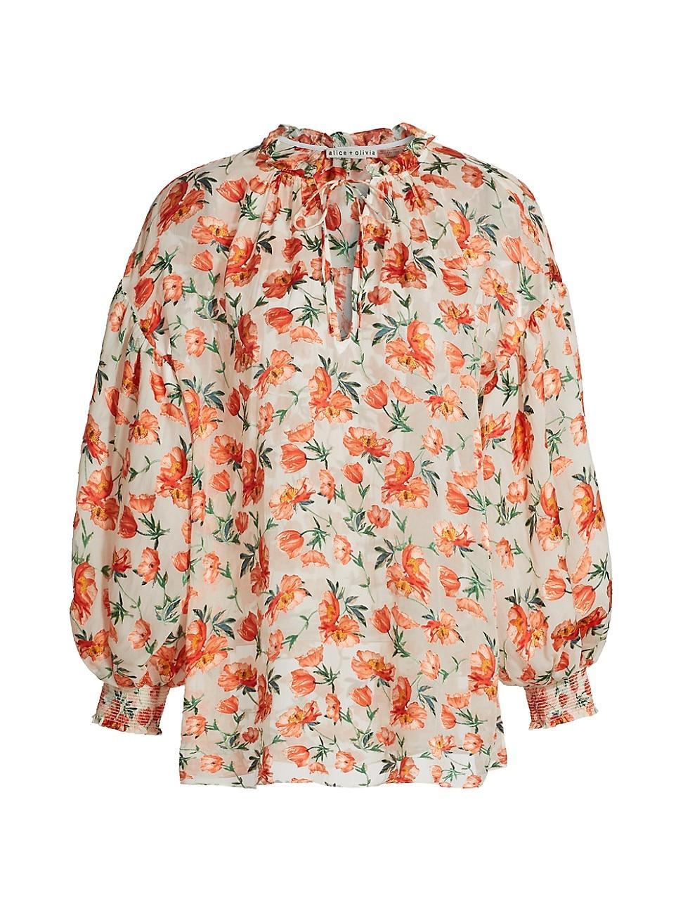 Womens Julius Floral Silk-Blend Blouse Product Image