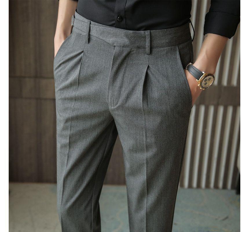 Cropped Tapered Plain Dress Pants (Various Designs) Product Image