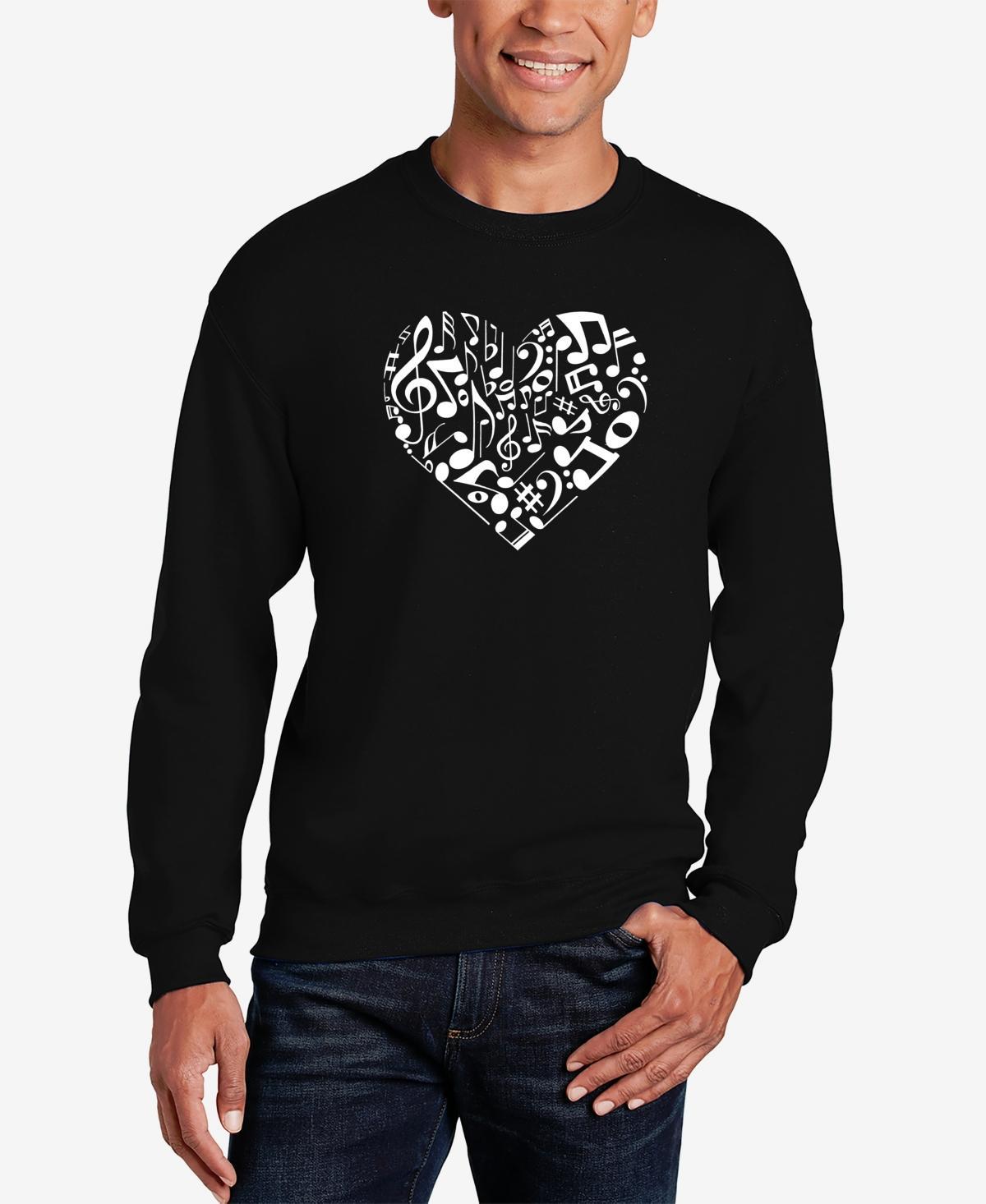 Mens Word Art Heart Notes Crewneck Sweatshirt Product Image