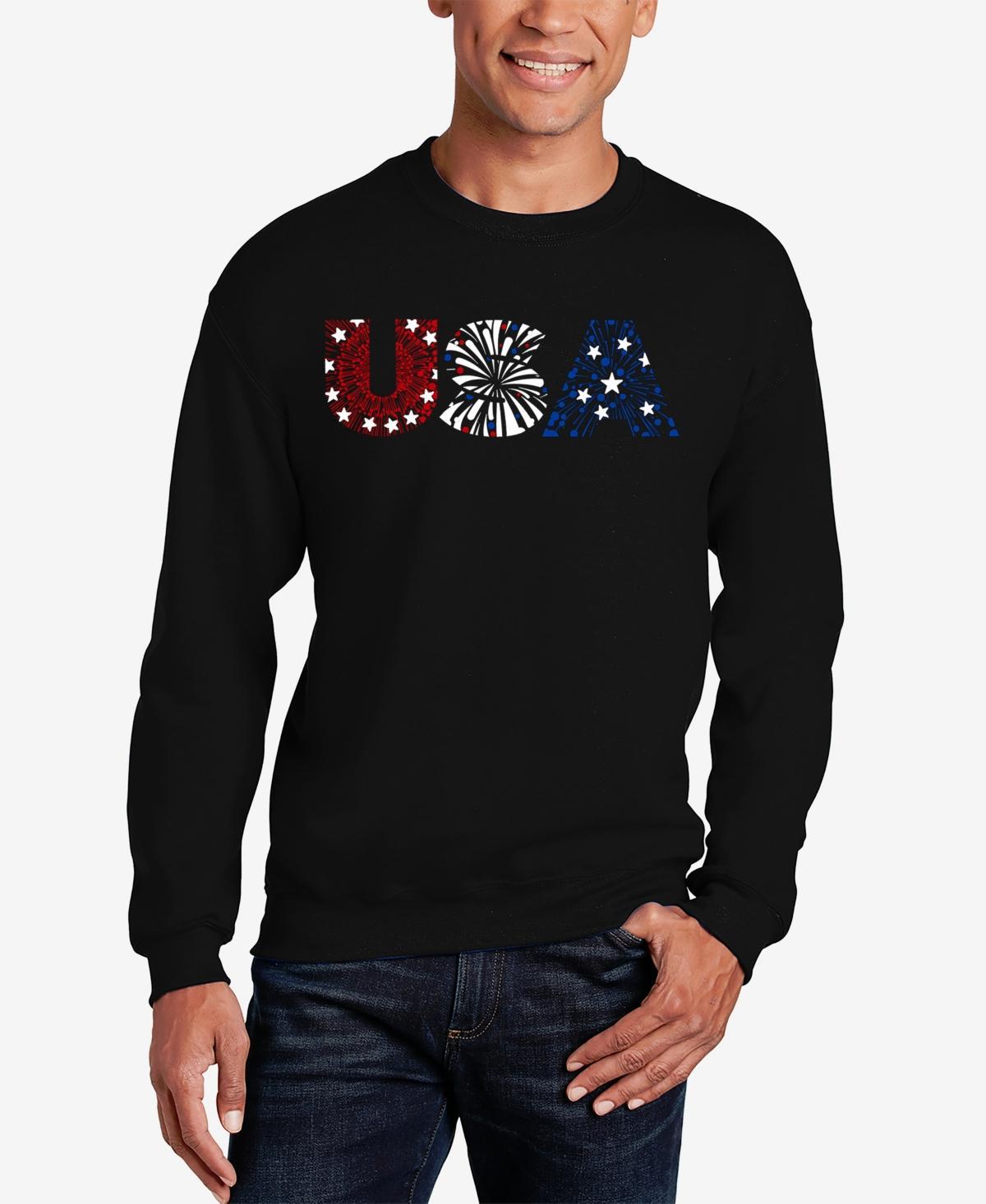 La Pop Art Usa Fireworks - Mens Word Art Crewneck Sweatshirt Product Image