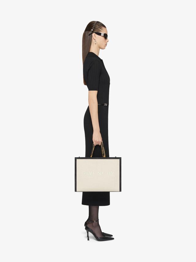 Medium G-Tote shopping bag in canvas and leather Product Image