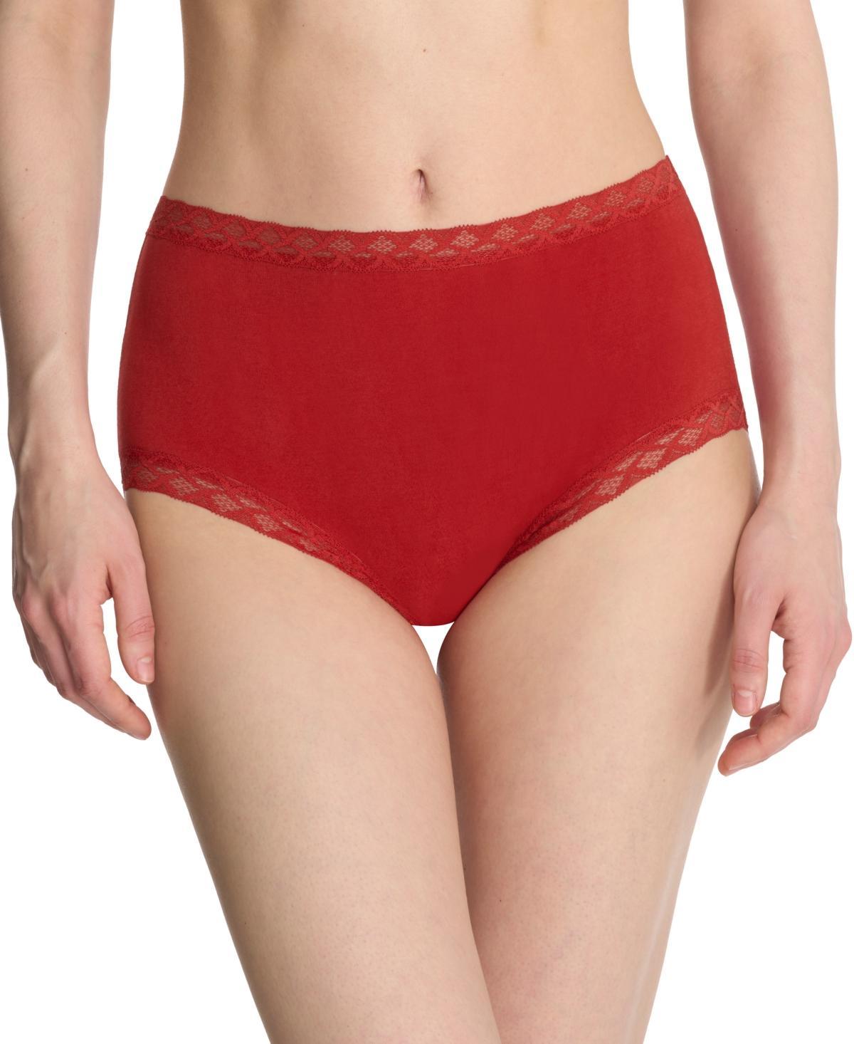 Natori Bliss Lace-Trim High Rise Cotton Brief 755058 Product Image