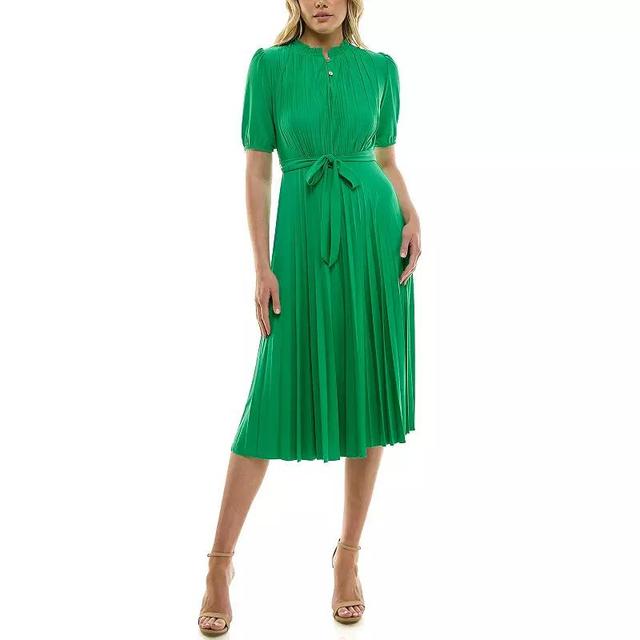 Womens Nanette Lepore Solid Pleated Dress with Belt Product Image