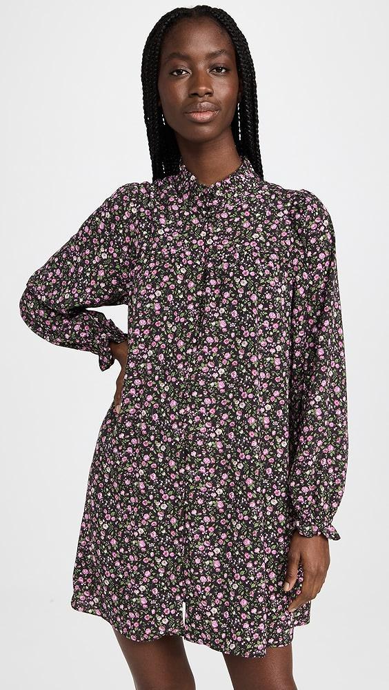 English Factory Floral Button Detail Mini Dress | Shopbop Product Image