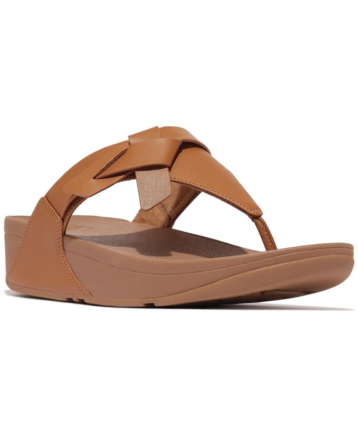 FitFlop Womens Lulu Folded Knot Leather Toe-Post Sandals Product Image