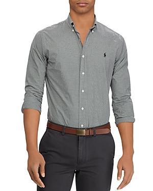 Slim Fit Long Sleeve Poplin Button Down Shirt In Grau Product Image