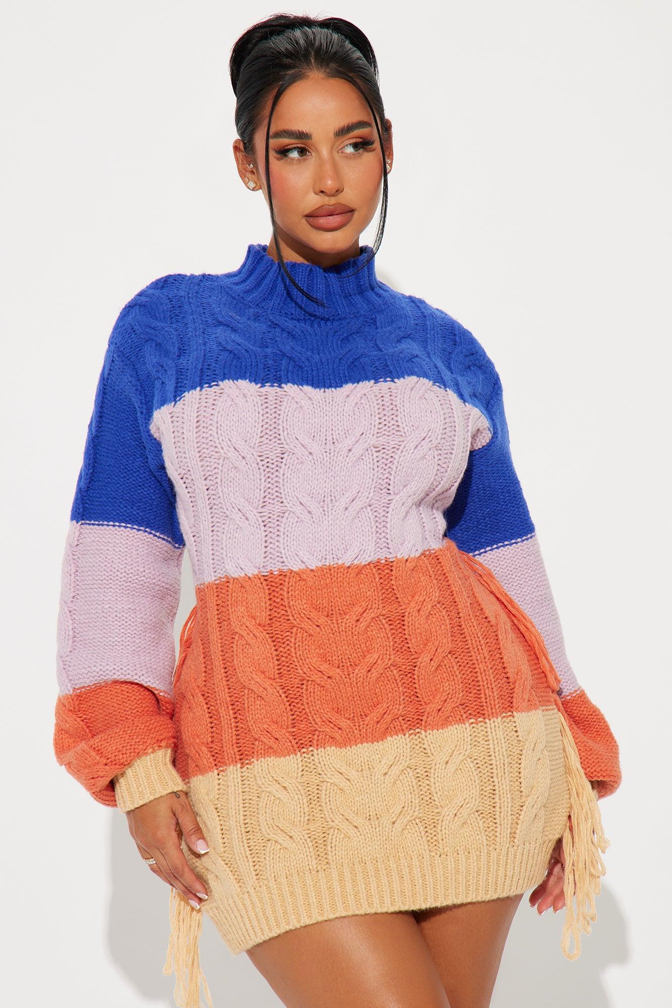 Raya Sweater Mini Dress - Multi Color Product Image