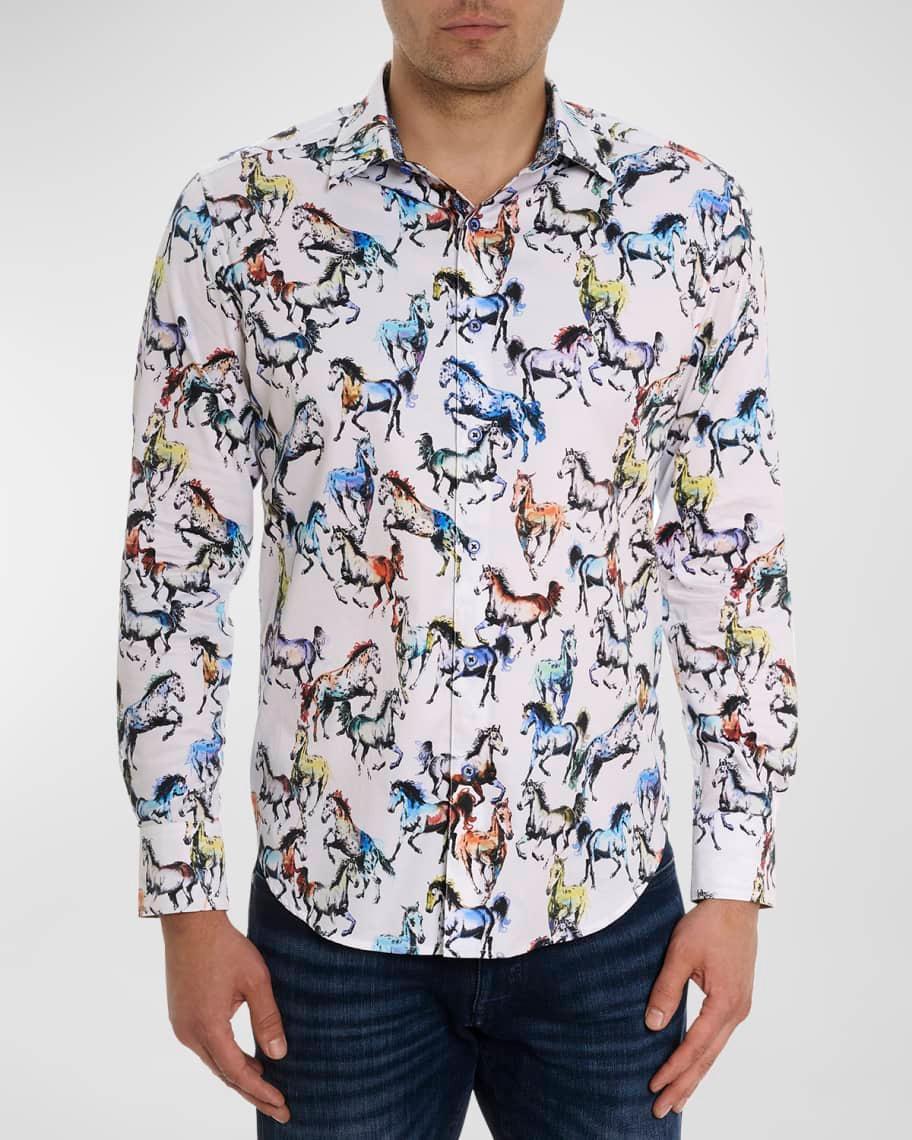 Mens Thoroughbred Graphic Cotton-Blend Shirt Product Image