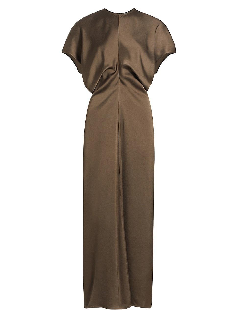 Womens Satin Gathered Maxi Dress Product Image