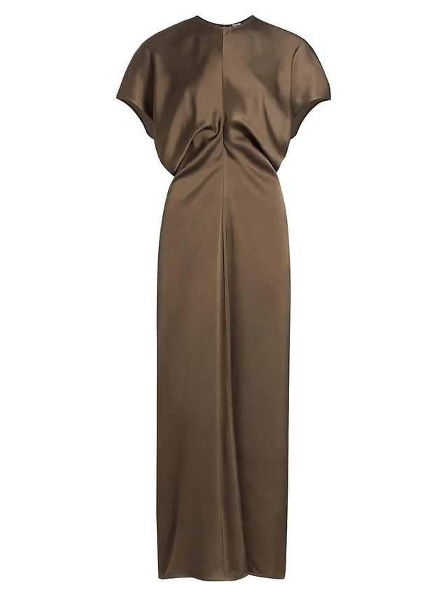 Womens Satin Gathered Maxi Dress Product Image