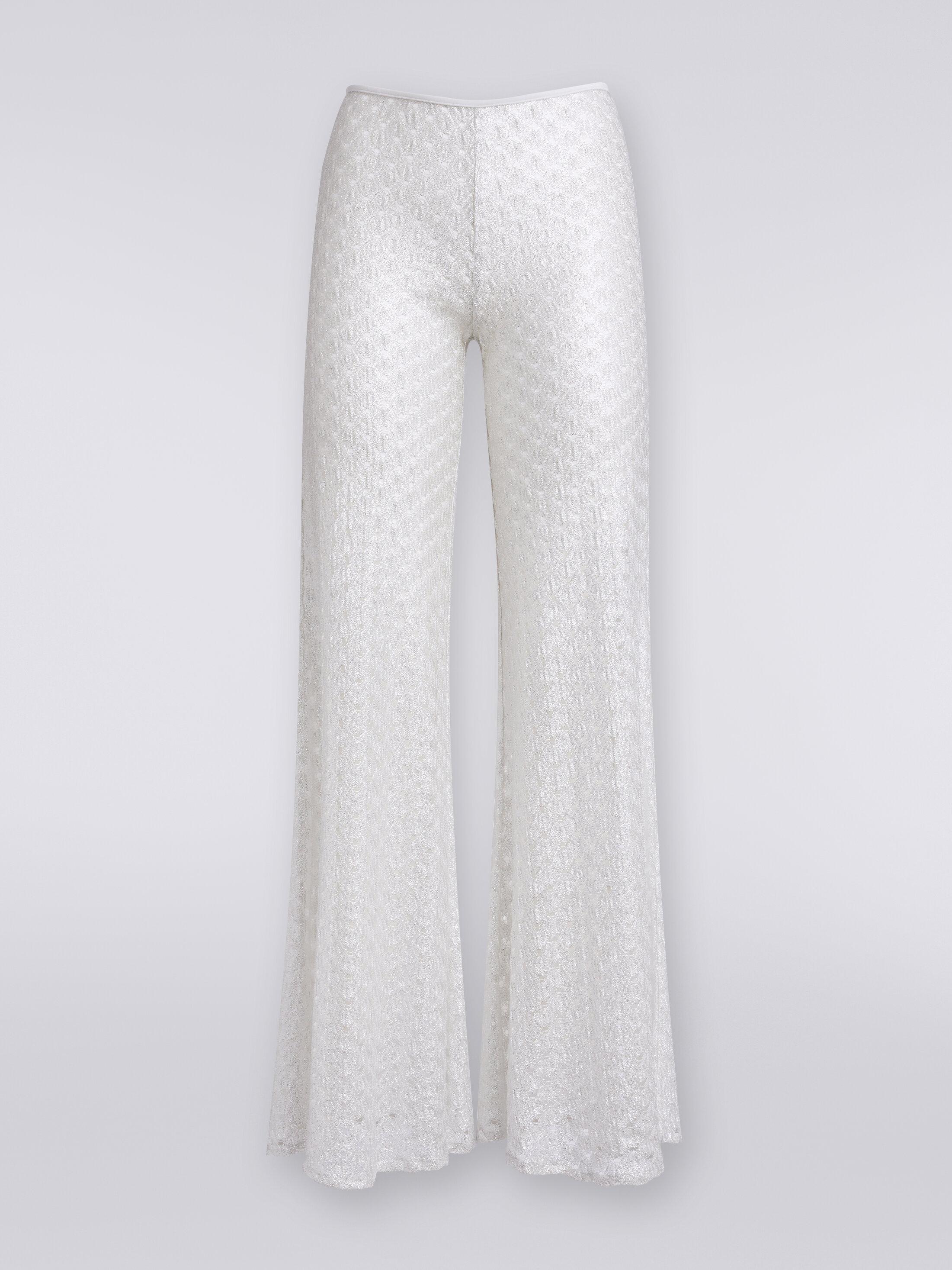 Lace-effect cover up trousers with flared hem Product Image