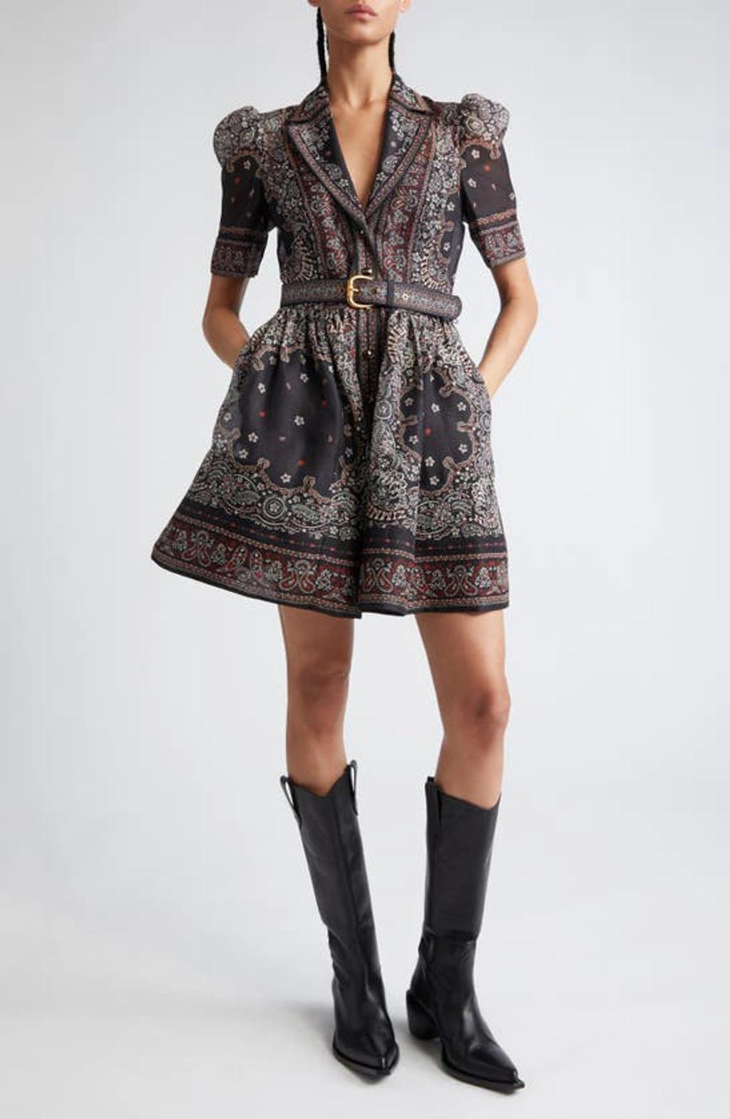 Matchmaker Bandana-print Mini Dress In Black Bandana Product Image