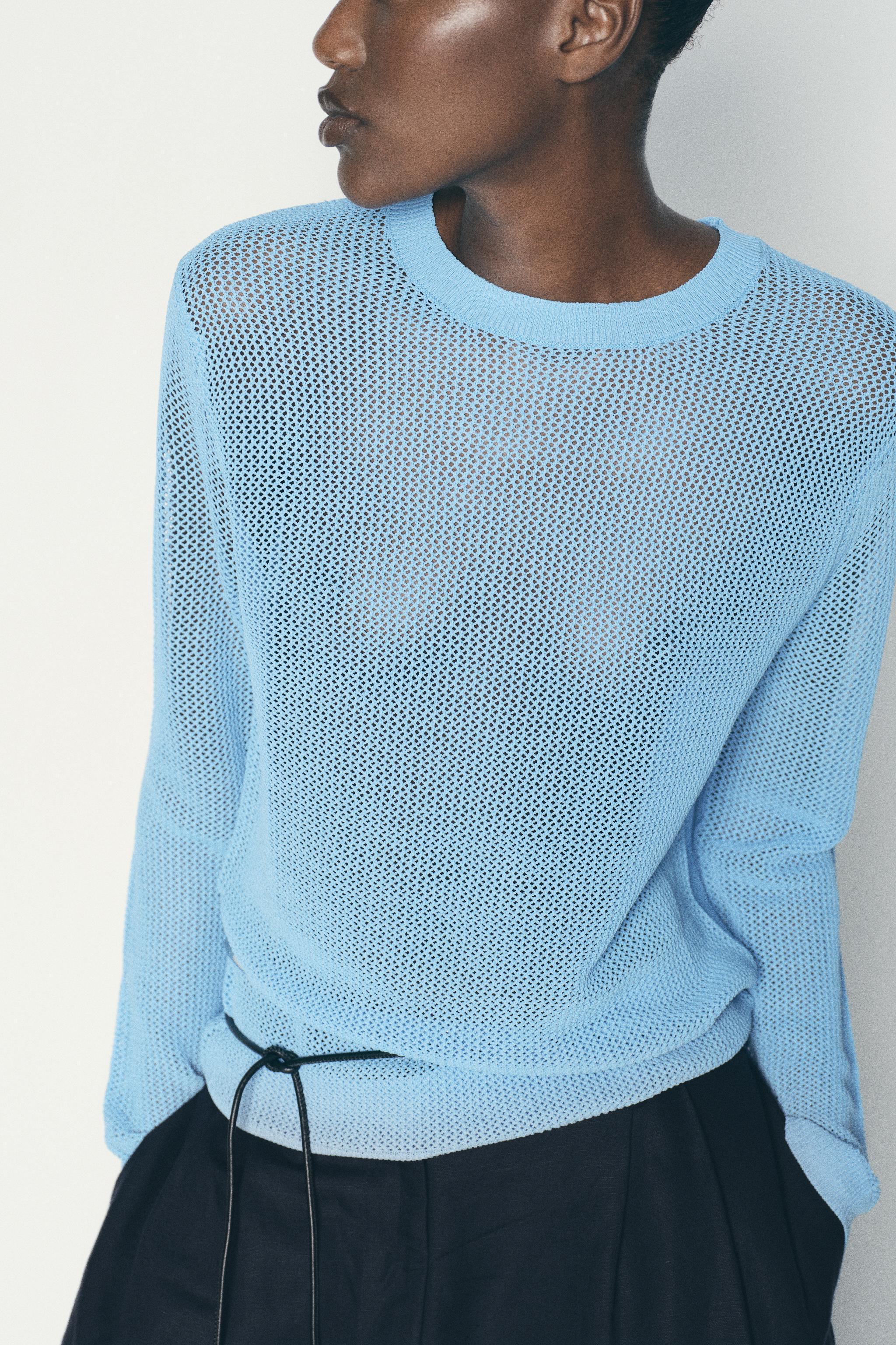 MESH KNIT SWEATER Product Image