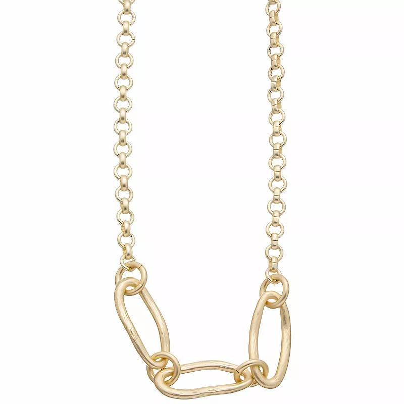 Juvell 18k Gold Plated Large Link Necklace, Womens Gold Tone Product Image