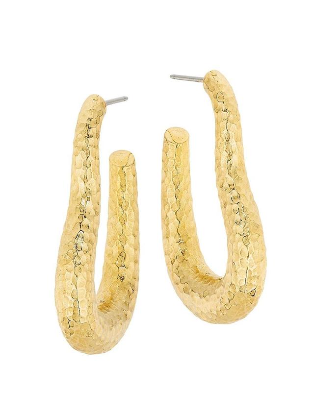 Womens Calypso Kasos Hammered 24K Gold-Plated Hoop Earrings - Yellow Gold Product Image