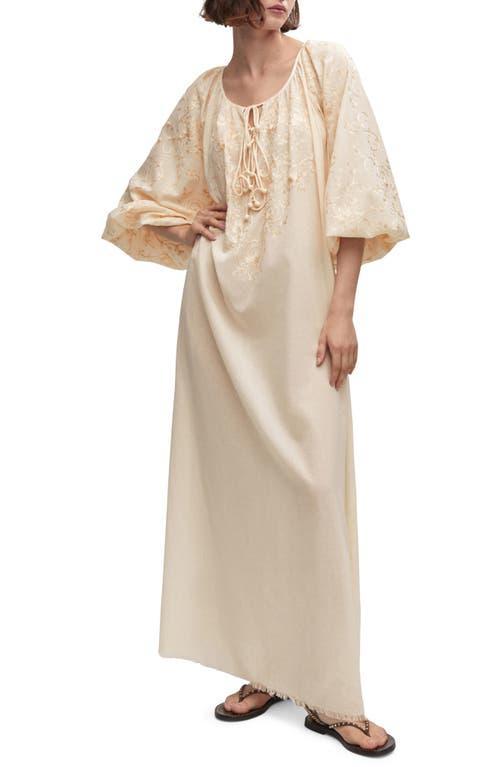 MANGO Embroidered Cotton Caftan Product Image