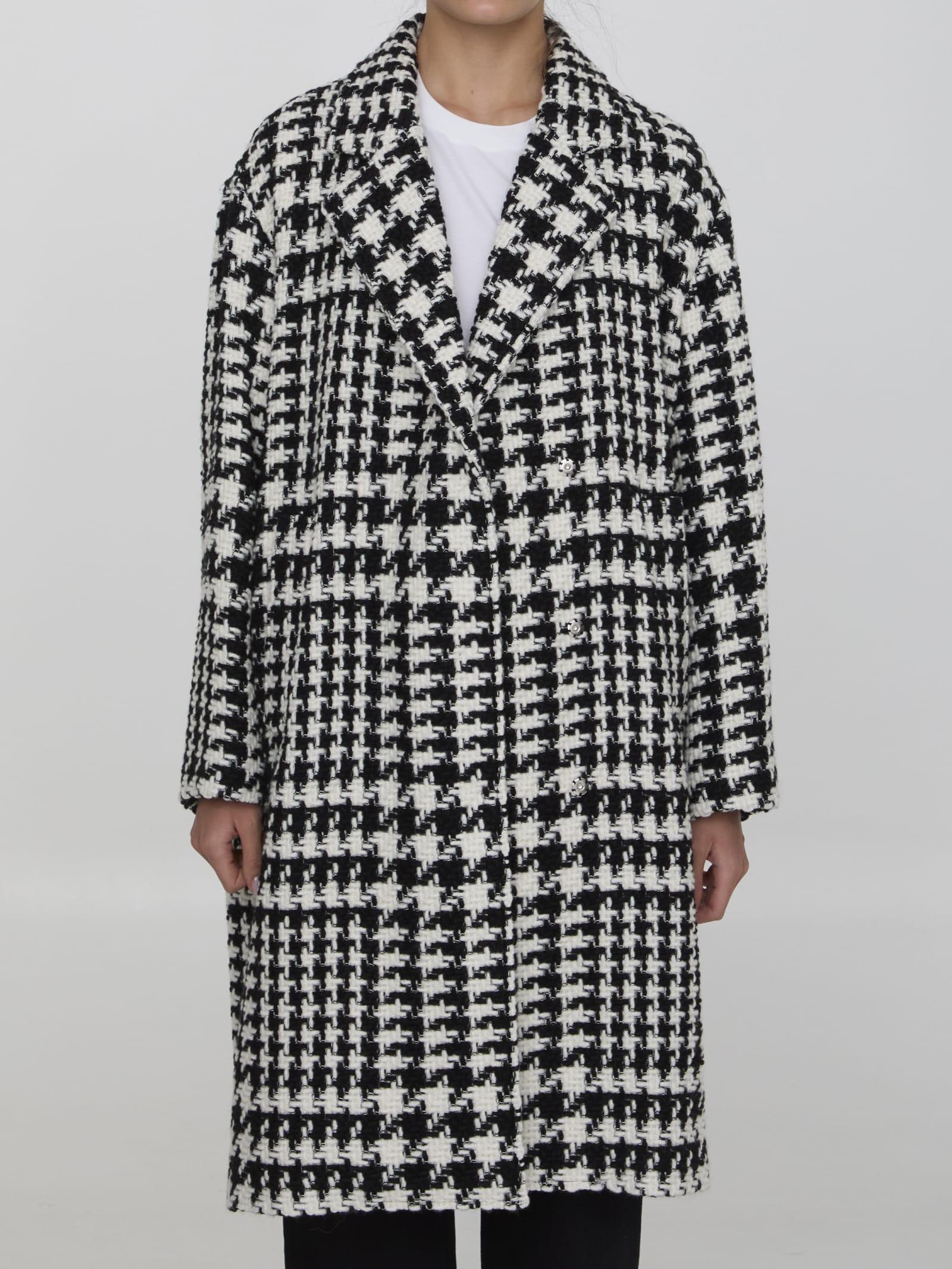 DOLCE & GABBANA Wool Blend Coat In White Product Image