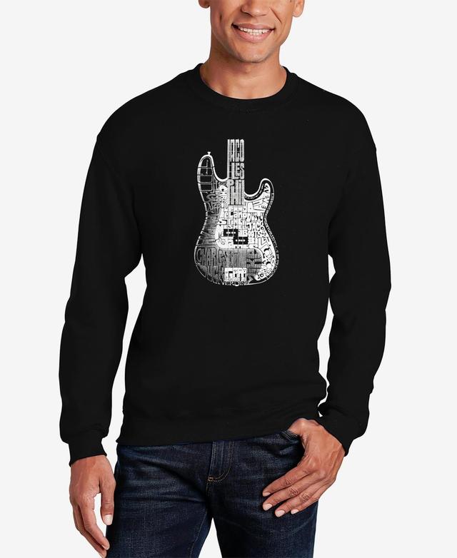 Mens Word Art Bass Guitar Crewneck Sweatshirt Product Image