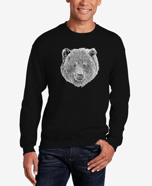 Mens Word Art Bear Face Crewneck Sweatshirt Product Image