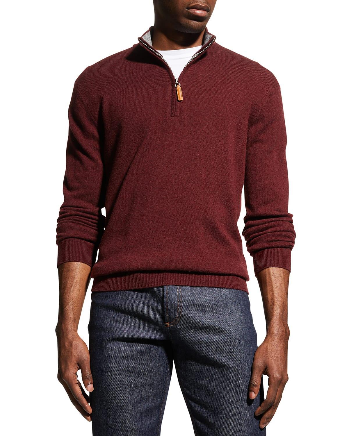 Mens Wool-Cashmere 1/4-Zip Sweater Product Image