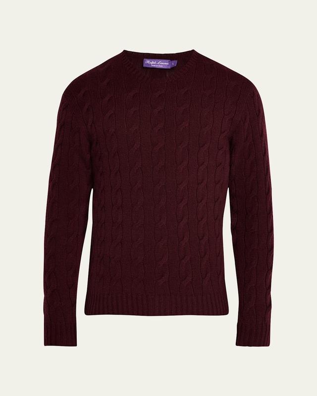 Mens Cashmere Cable-Knit Sweater Product Image