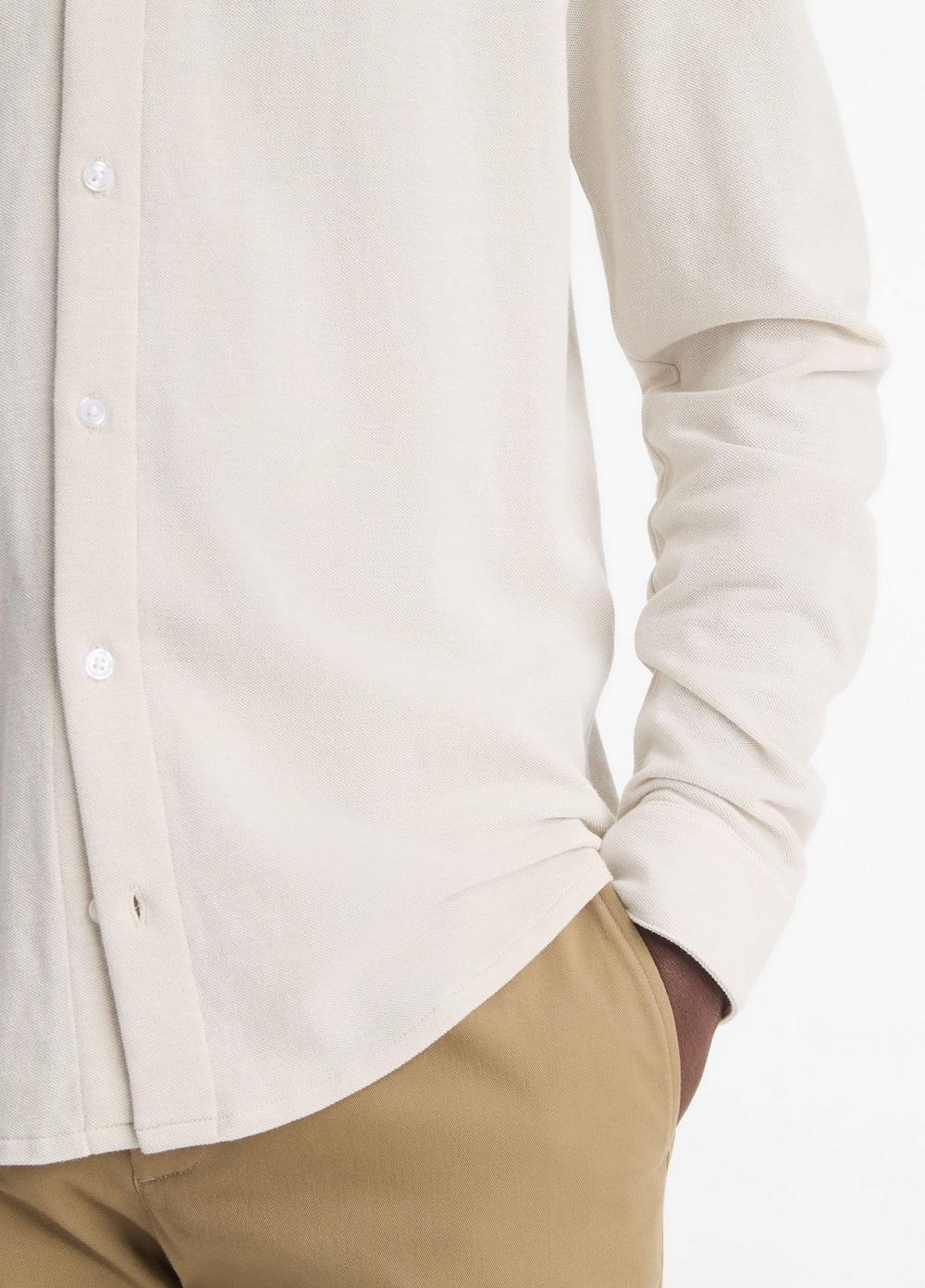 Cotton Piqué Button-Front Shirt Product Image