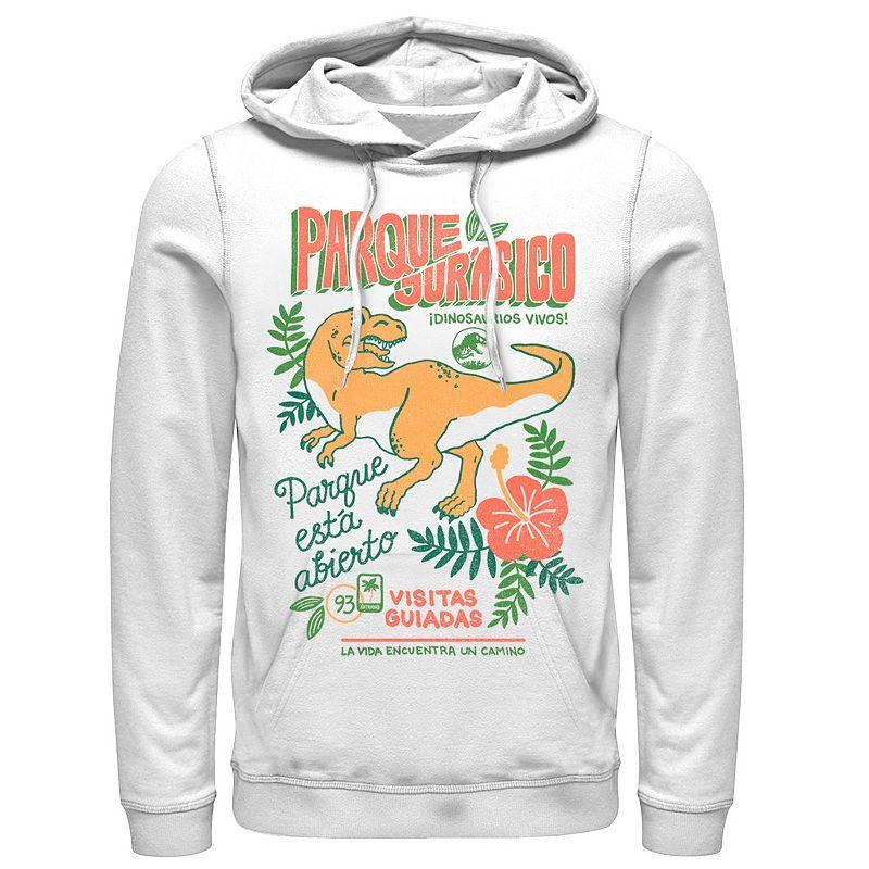 Mens Jurassic Park Spanish Opening Day Poster Hoodie White Product Image