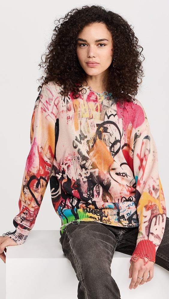 R13 Printed Boyfriend Sweater | Shopbop Product Image