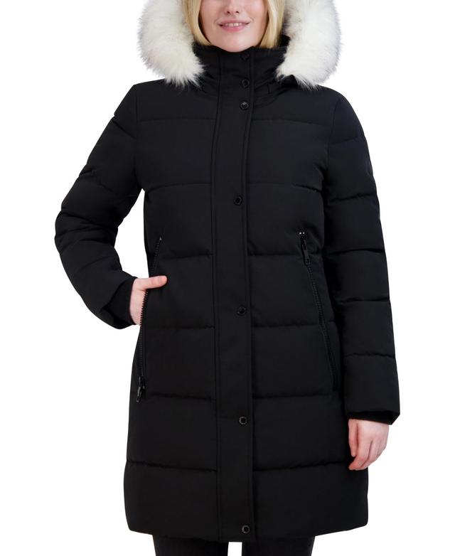 Nautica Womens Faux-Fur-Trim Hooded Puffer Coat Product Image