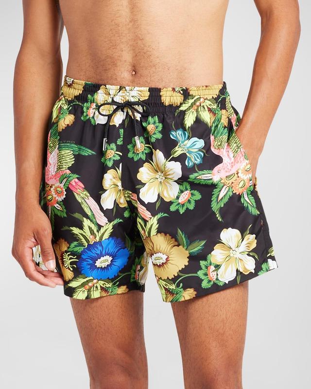 Mens Floral-Print Swim Trunks Product Image