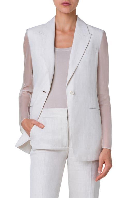 Akris Tiziano Organza & Linen Herringbone Jacket Product Image