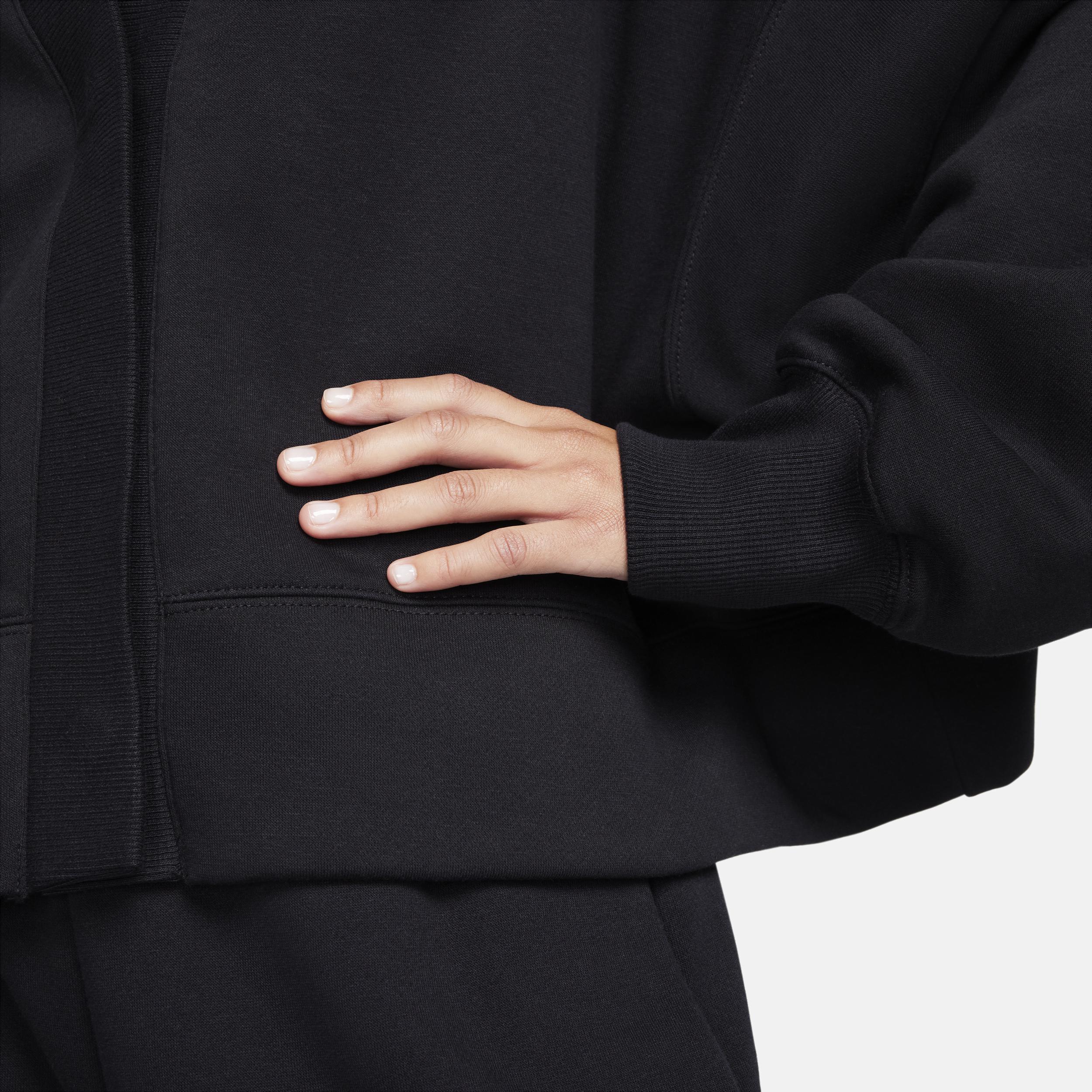 Nike Womens Nike NSW Phoenix Fleece OOS Cardigan - Womens Black/Sail Product Image