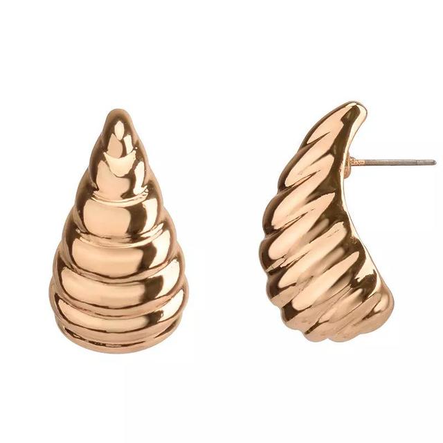 Womens Gold Tone Textured Teardrop Post Earrings, None Product Image