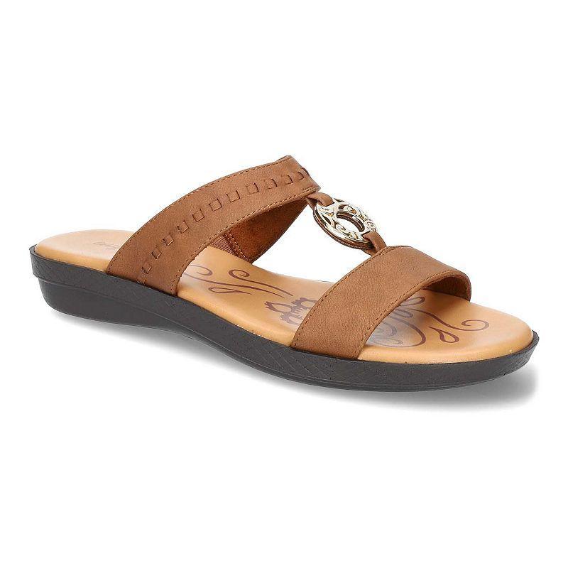 Talia by Easy Street Womens Dress Slide Sandals Dark Brown Product Image