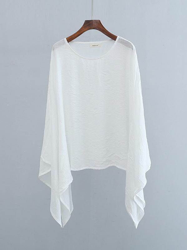 Original Irregular Loose Solid Color Tencel T-Shirt Top Product Image