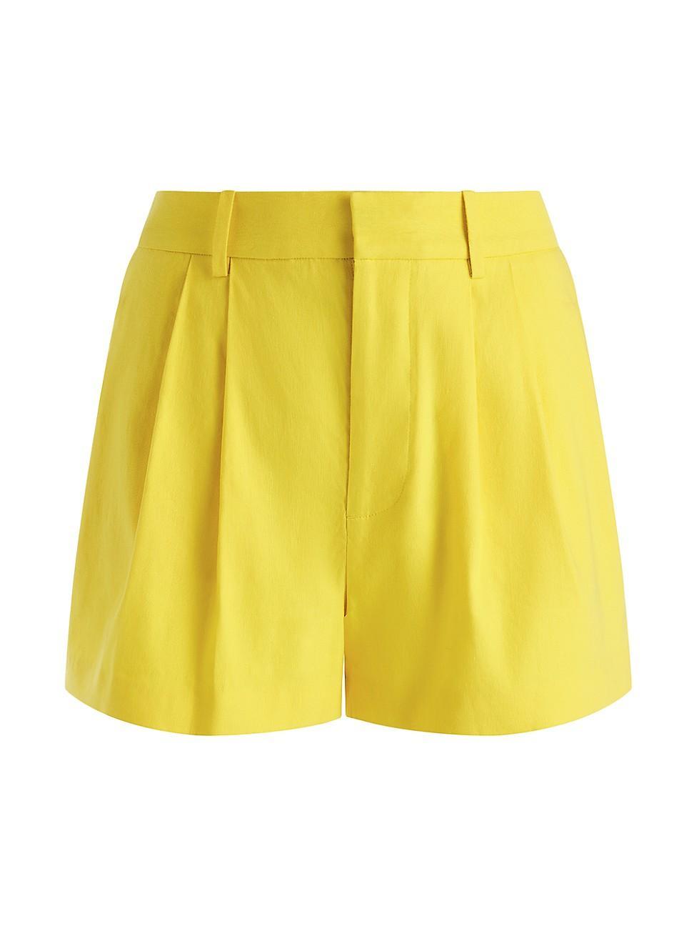 Womens Conry Pleated Linen-Blend Shorts product image