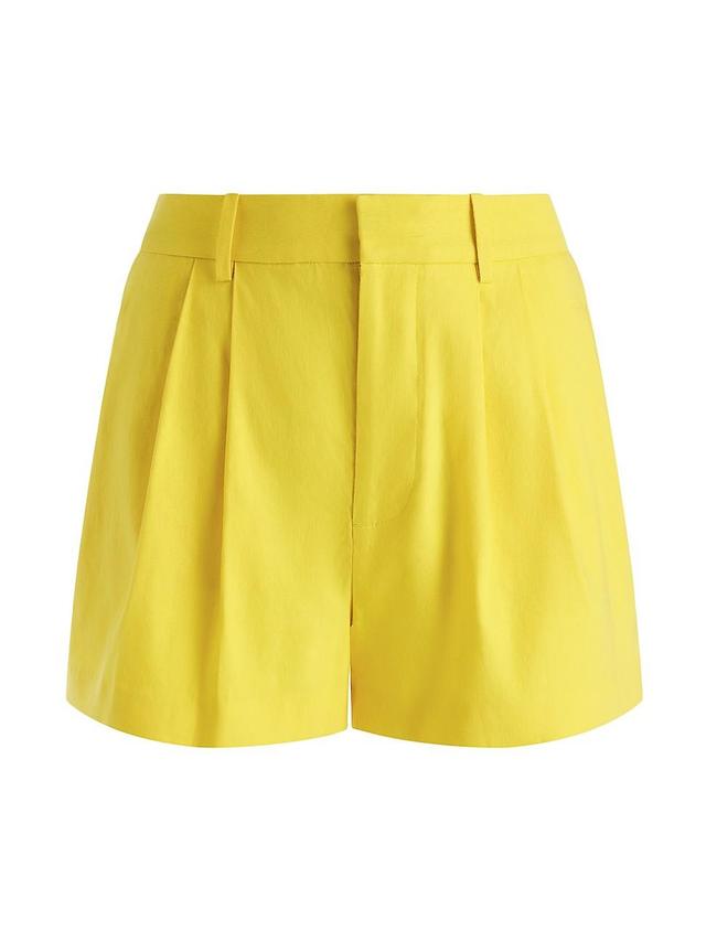 Womens Conry Pleated Linen-Blend Shorts Product Image