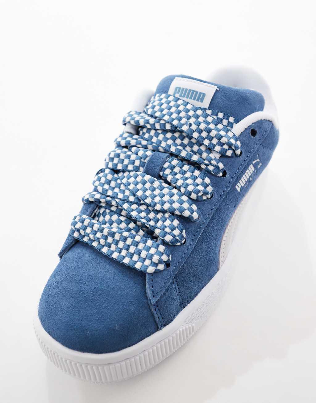 PUMA Suede XL sneakers with lace interest in blue and white Product Image