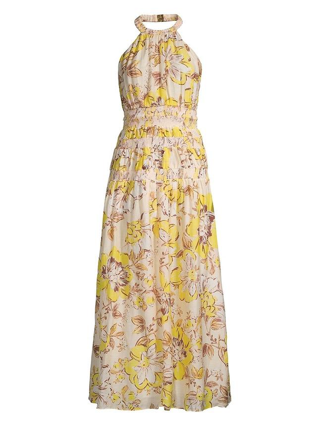 Womens Aisha Floral Smocked Maxi Dress Product Image