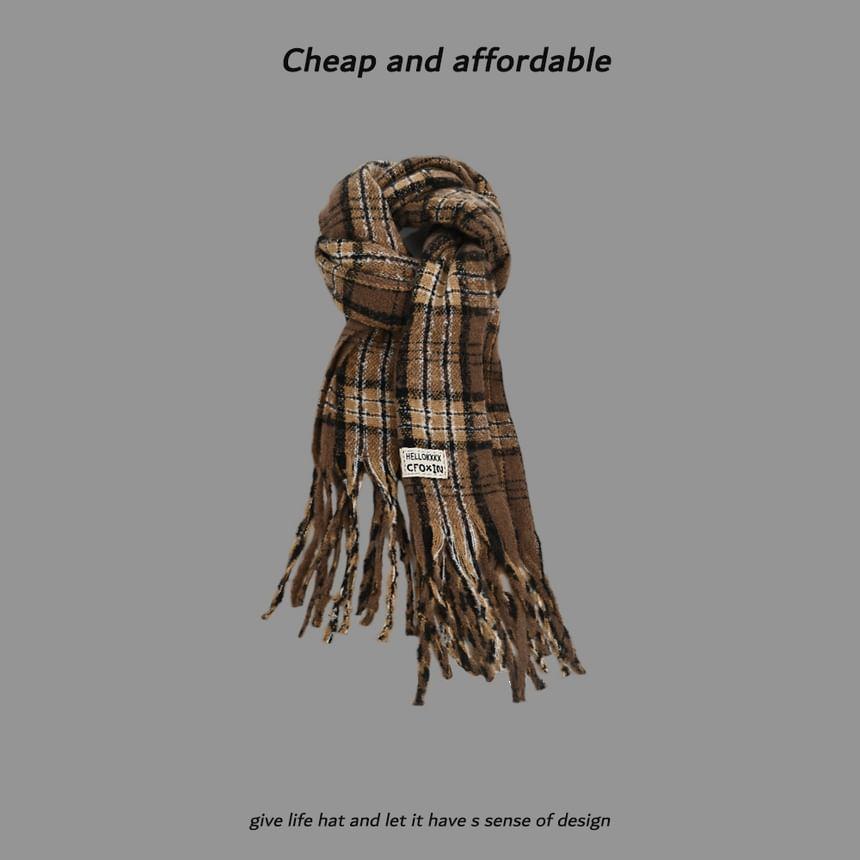 Plaid Fringed Scarf product image