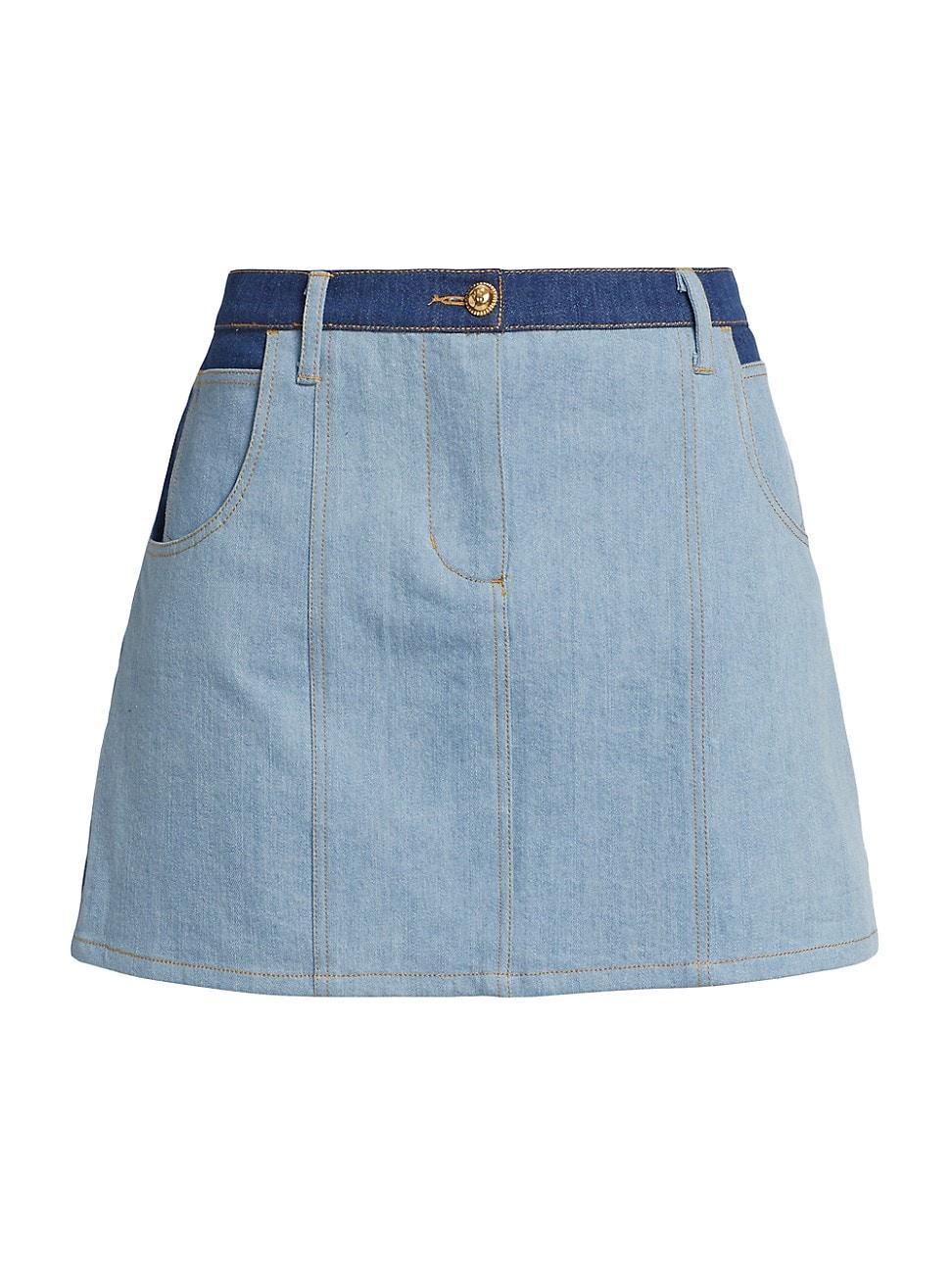 Womens Heart-Pocket Denim Miniskirt Product Image