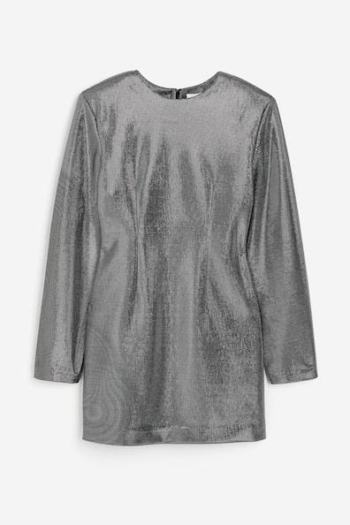 Shiny Dress with Shoulder Pads Product Image