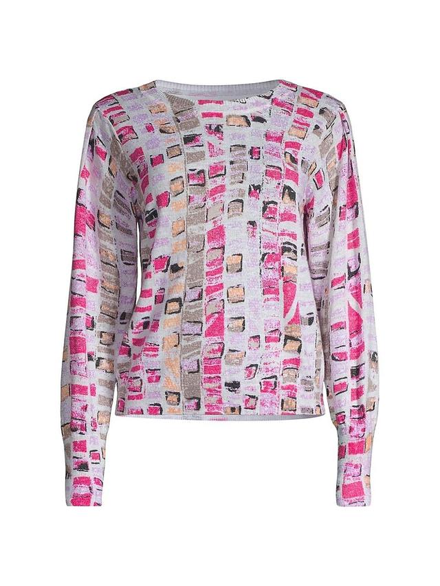 Womens Geo Mosaic Cotton-Blend Sweater Product Image