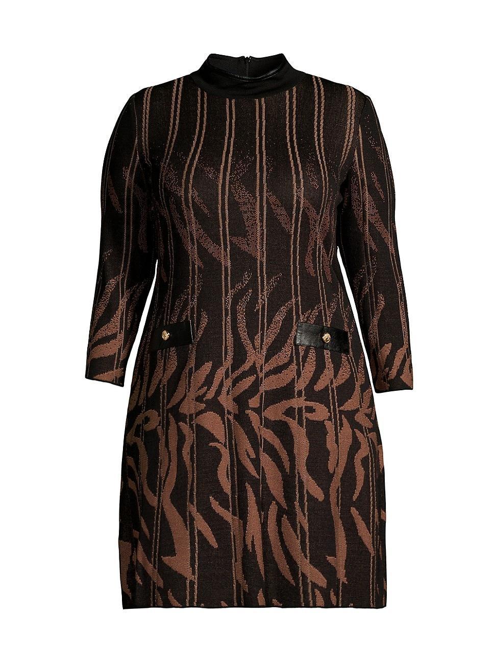 Womens Abstract Funnel Neck Dress Product Image