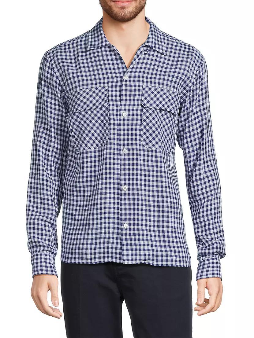 Camp Collar Gingham Check Shirt Product Image