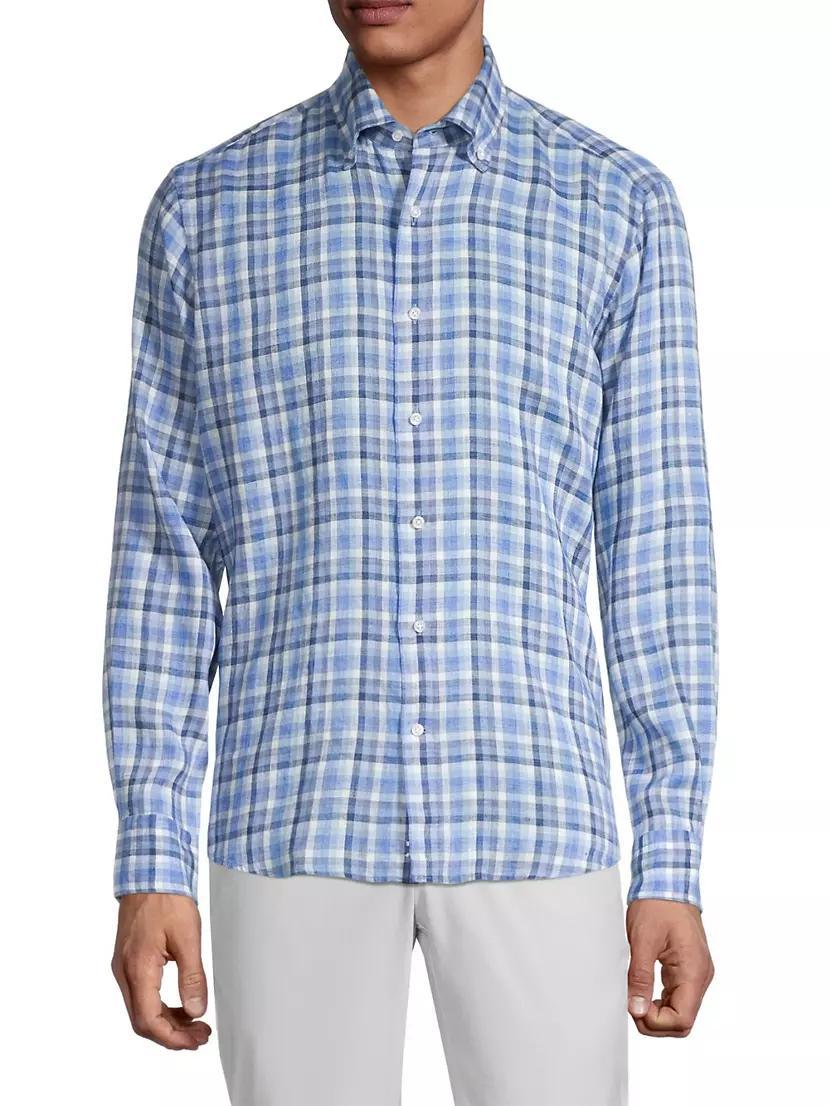 Crown Crafted Bella Vue Plaid Linen Shirt Product Image