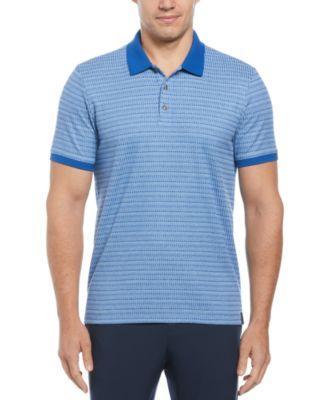 Perry Ellis Mens Geo Print Short Sleeve Ribbed Polo Shirt Product Image