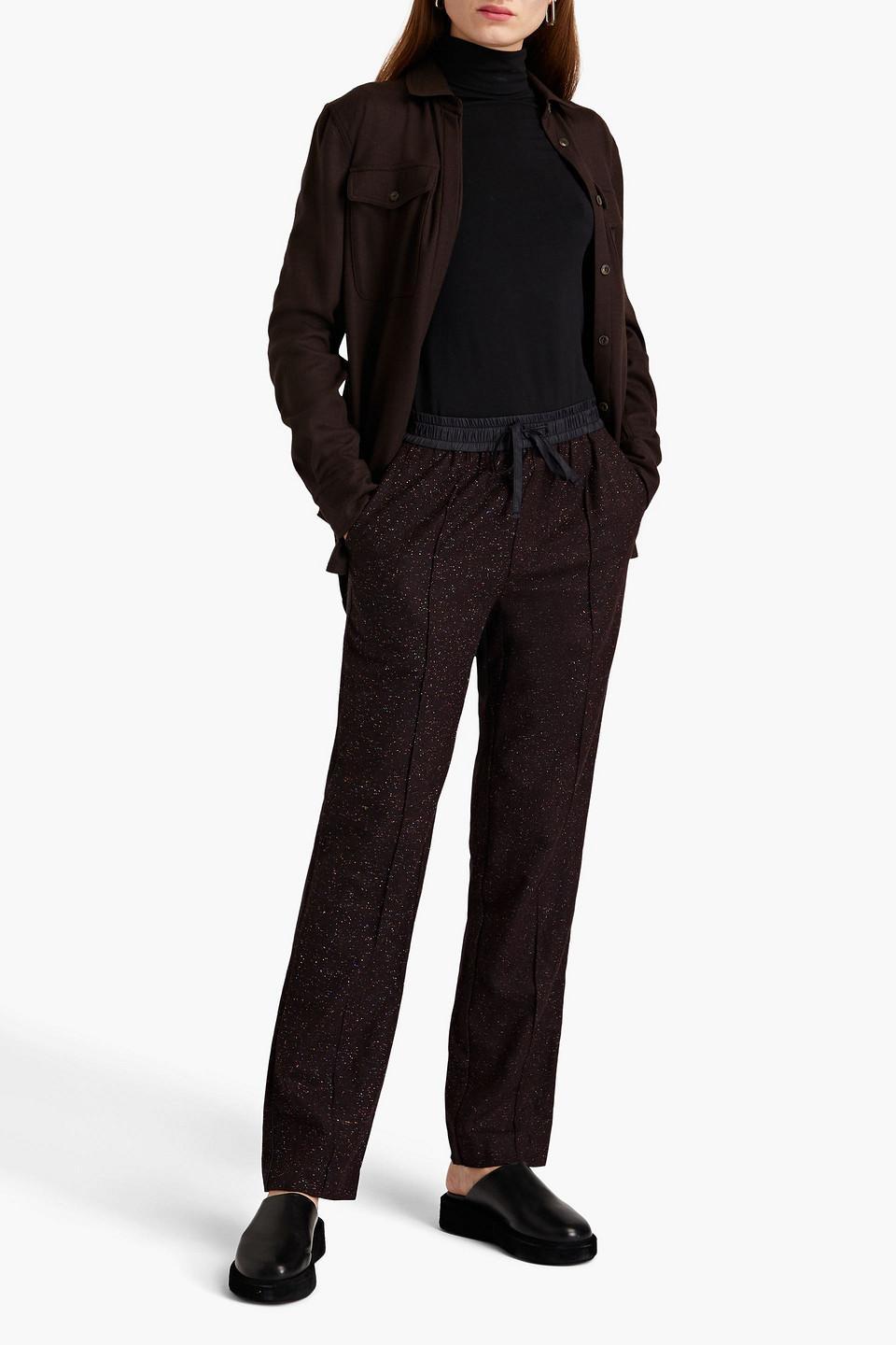 Farris Wool-blend Tweed Straight-leg Pants In Merlot Product Image